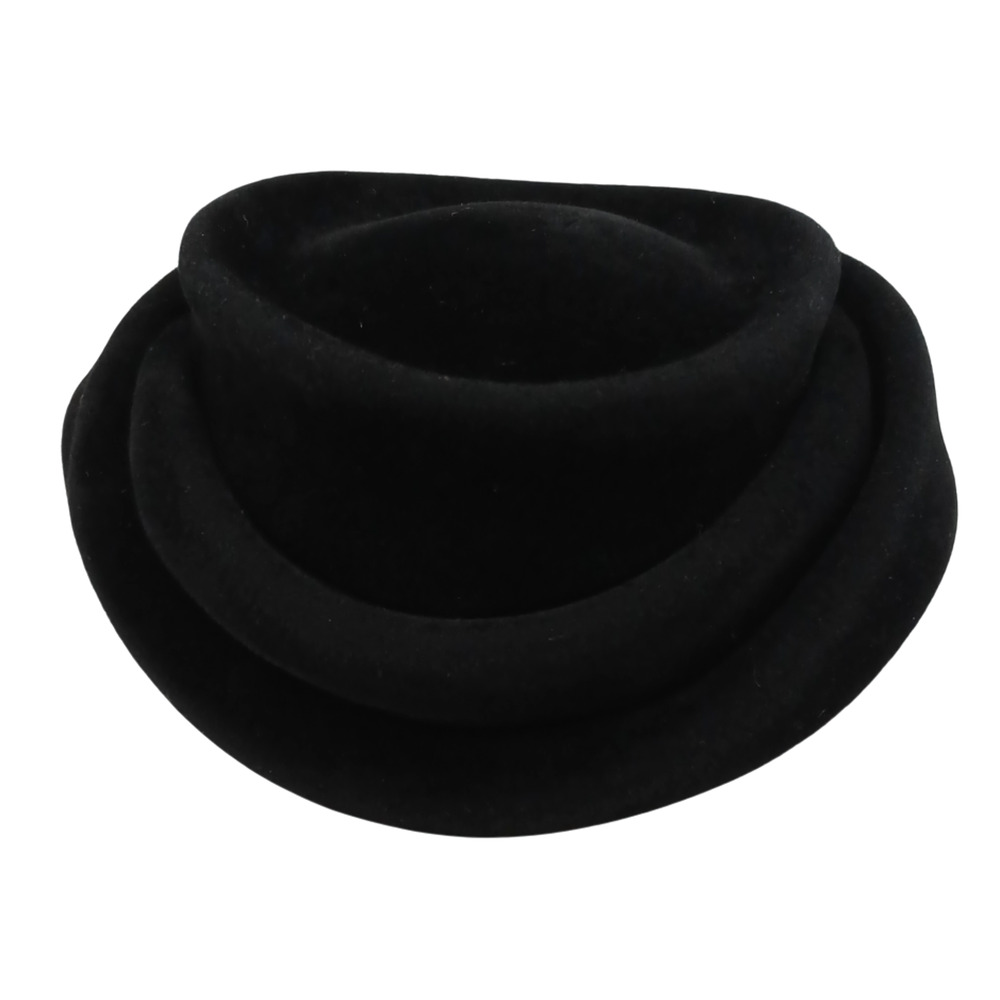 \hanson Body Women’s Faux Fur Black Fluffy Headdress Pill Hat Made in France